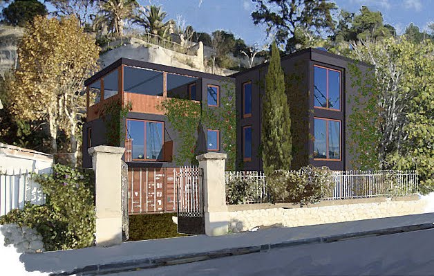 Maison Second Voyage en Conteneurs Maritimes, Chambre d'hôtes insolite à Marseille maison-d-architecte-en-conteneurs-maritimes-boulevard-du-littoral-marseille-3
