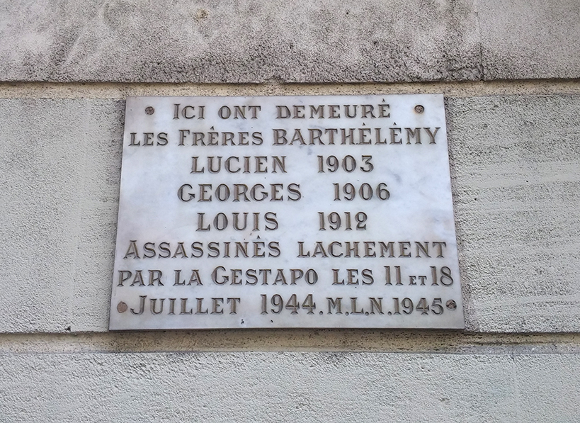 Hommage aux Trois Frères Barthélemy