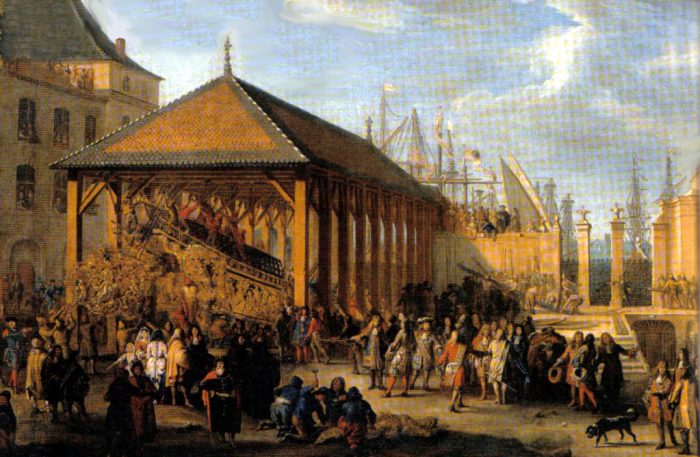 Construction de la Galère La Réale à l'Arsenal de Marseille - Tableau de 1694, attribué à Jean-Baptiste de La Rose